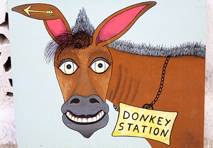 Greece-Santorini-Donkey-Station-Sign