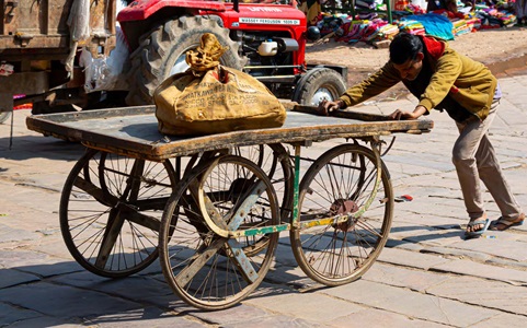 India-Jaipur-Man-Pushing-Cart