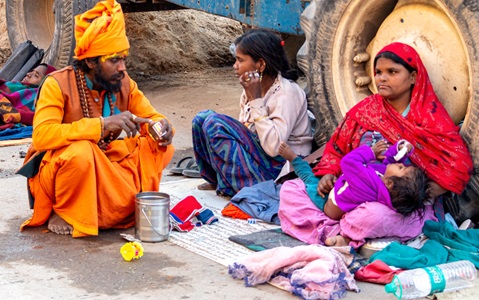 India-Varanasi-Family-On-Street