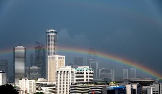 Singapore-Skyline-Fog-Rainbow