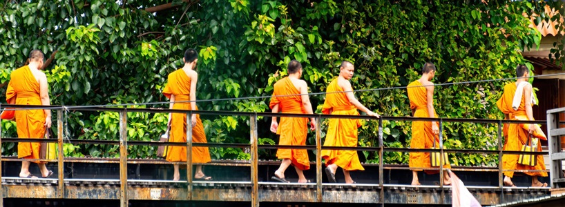 Thailand-Bangkok-Monks-Crossing-Bridge